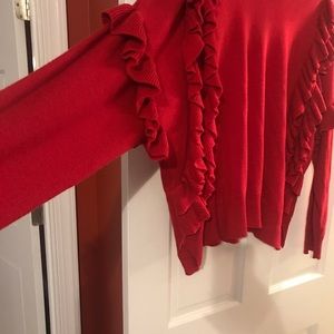Holiday ruffle sweater